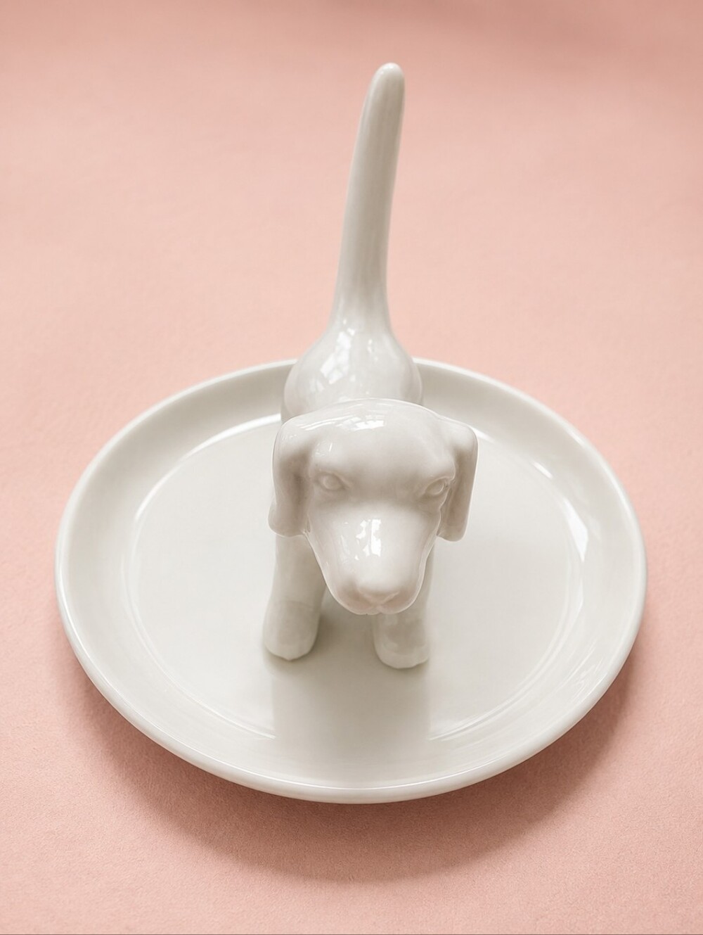 White Ceramic Puppy Ring Holder Trinket Dish | Jewelry Organizer | NWOT - Picture 3 of 3